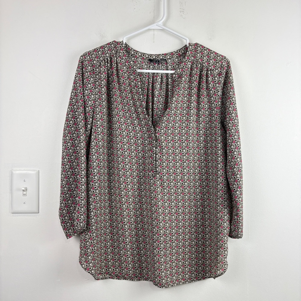 NYDJ Multicolor Geometric Graphic Print Blouse